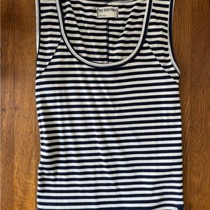 We The Free Striped Blue and White Women's Tank Top
